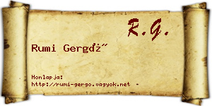 Rumi Gergő névjegykártya